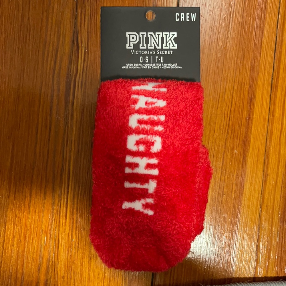 V.S PINK Christmas crew socks